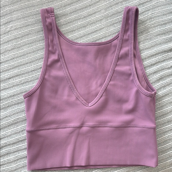 Purple Ribbed Crop Top - Picture 3 of 3